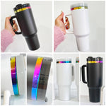 40oz Rainbow plated tumblers