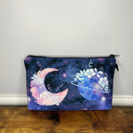 Pouch - Galaxy Moon Planet Floral