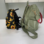 Pouch & Mini Backpack Set - Turquoise Sunflower