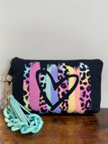 Pouch - Animal Print Rainbow Heart