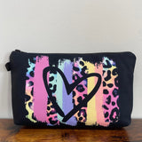 Pouch - Animal Print Rainbow Heart