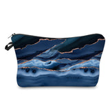 Pouch - Marble Deep Blue Glitter