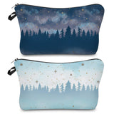 Pouch - Light Blue Dark Blue Trees