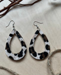 Tear Drop Cheetah Print Earrings